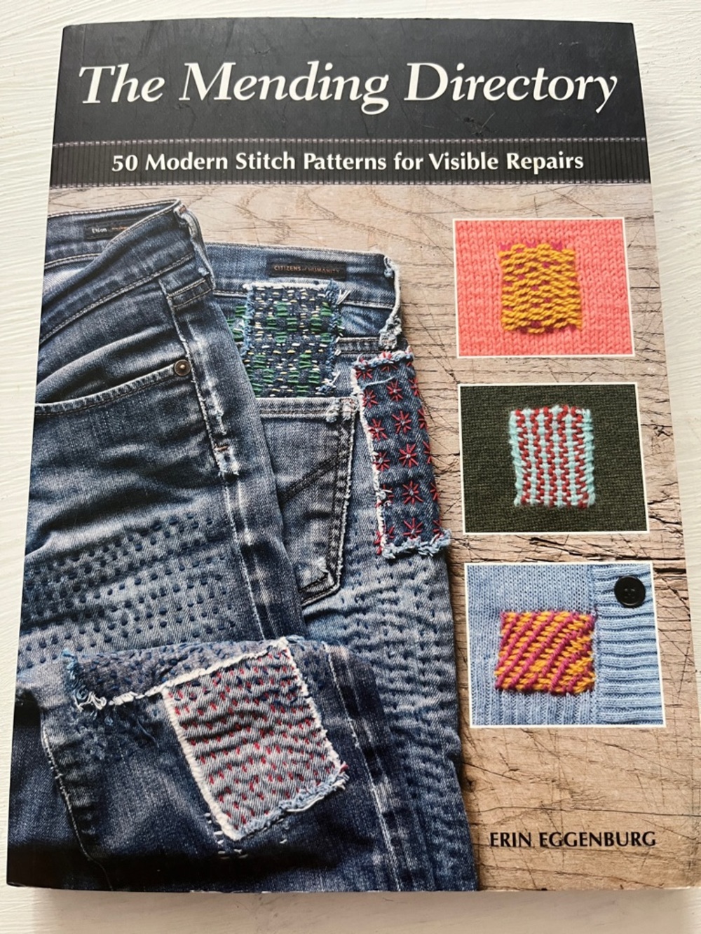 The Mending Directory by Erin Eggenburg - Visible Repair Stitch Patterns (Blue)